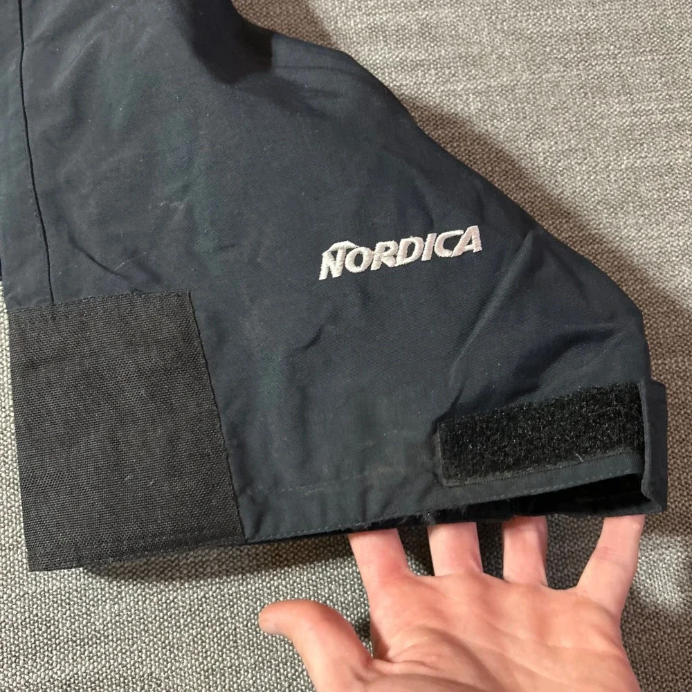 Nordica Ski Pants Men 40 Black Belted Side Zip Nylon Snowboard Trousers